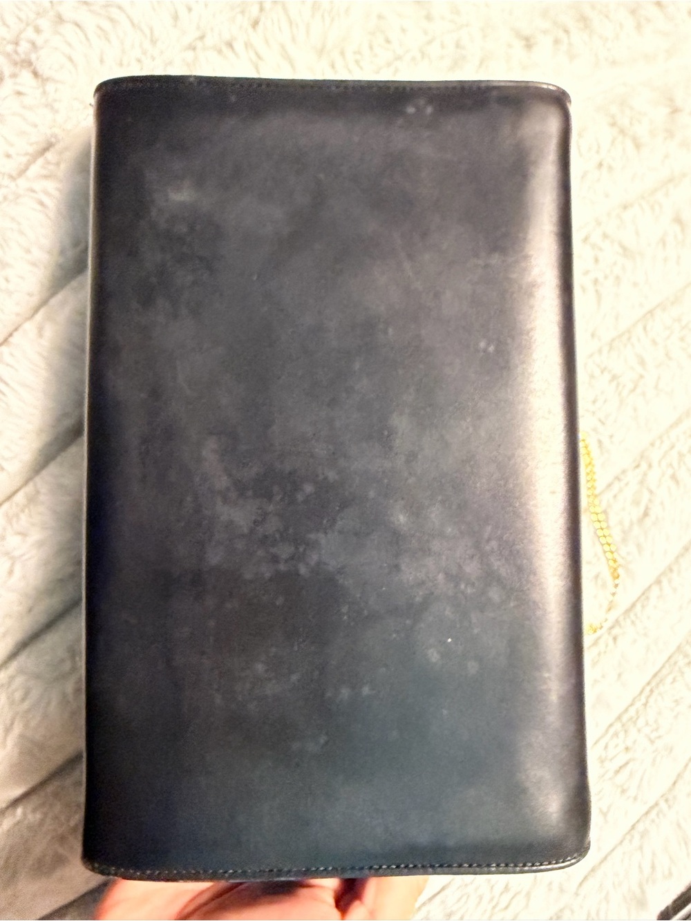 Vintage Gucci Black Leather Shoulder Clutch with Silver GG Accent - Picture 2 of 6